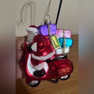 Holiday Time Christmas Santa glass Ornament